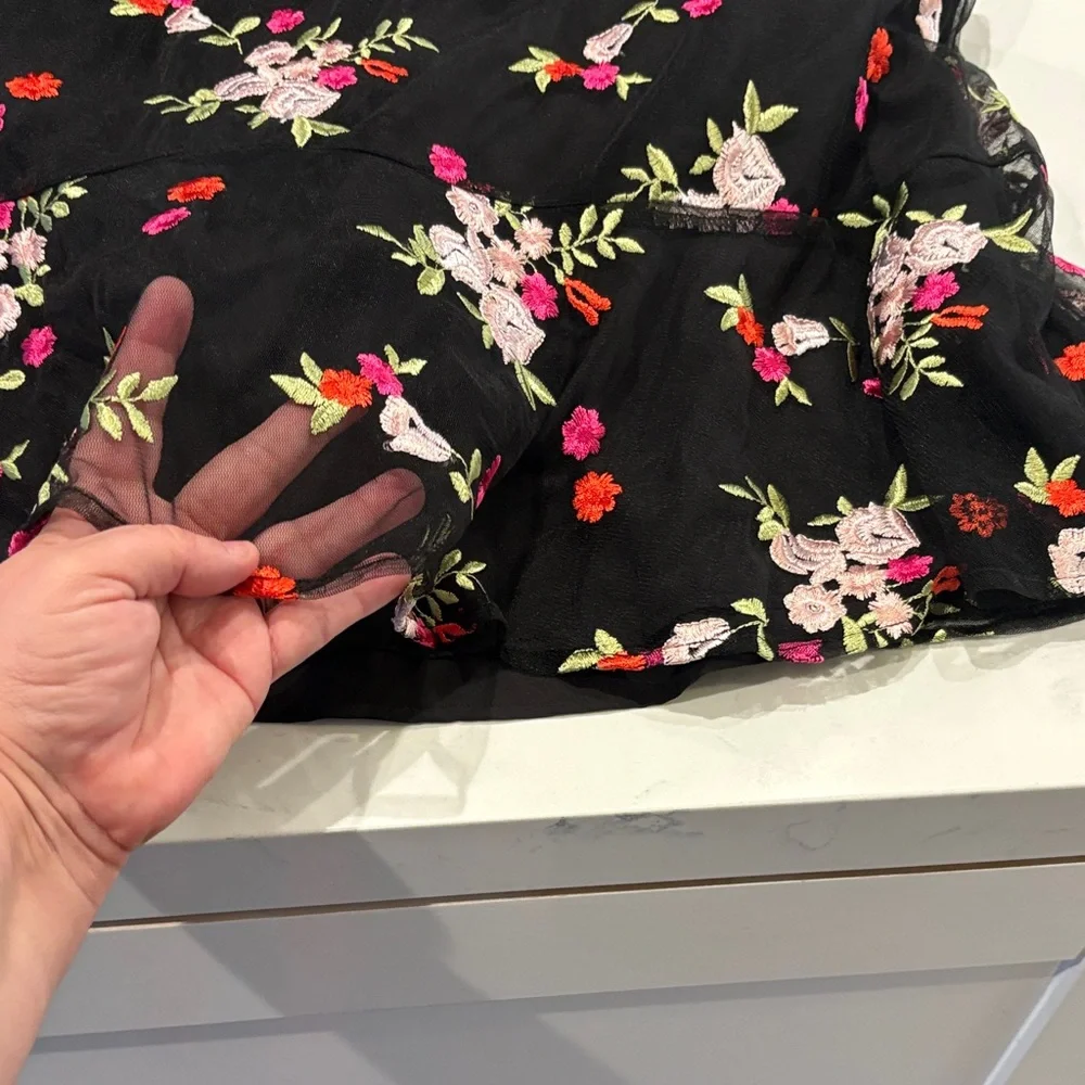 Sam Edelman Black Floral Midi Dress